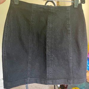 Black Denim Mini Skirt